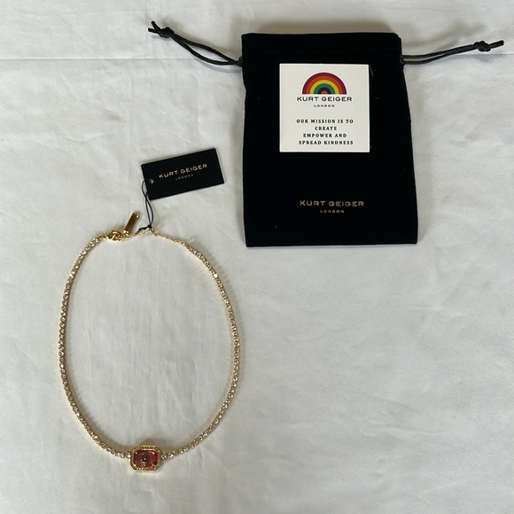 Kurt Geiger Eagle Crystal Tennis Necklace NWT - Picture 7 of 8